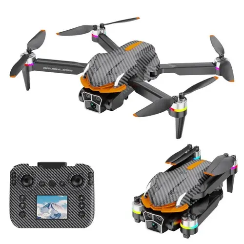 Квадрокоптер AE4 PRO — дрон з FPV, БК мотори, екран на пульті, уникнення перешкод, регулювання кута нахилу камери з пульта, до 150 м, до 15 хвилин польоту, з сумкою, чорний