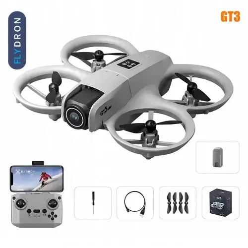 Квадрокоптер GT3 – дрон з 4K камерою, Функція FPV, Уникнення перешкод, Оптичне позиціювання, до 10 хвилин, до 100 м