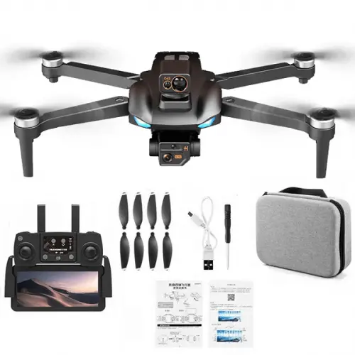 Квадрокоптер AE8 Pro Max Black − дрон з 8K і HD камерами, GPS, БК мотори, запобігання перешкод, до 20 хвилин у кейсі - Фото 1