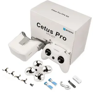 Квадрокоптер BetaFPV Cetus Pro FPV Kit – FPV-дрон з камерою, оптичне позиціонування, БК мотори, барометр, окуляри в кейсі
