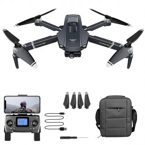 Квадрокоптер Explorer 8819 Pro Max − дрон з 4K і HD камерами, GPS, БК мотори, уникнення перешкод, до 3000м, 28 хвилин у сумці