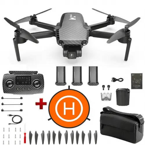 Квадрокоптер Hubsan Zino Mini PRO Refined Portable Combo - дрон з 4K камерою, запобігання перешкод, до 15 км, 40 хв + злітний майданчик