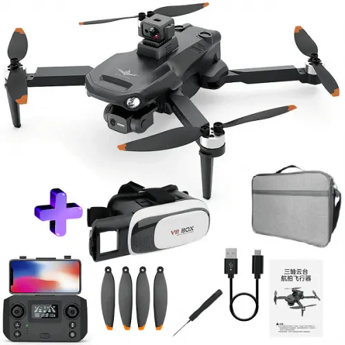 Квадрокоптер Kfplan KF106 Max - дрон з 4K і HD камерами, FPV, GPS, БК мотори, запобігання перешкод, до 1200м, 25хв в сумці + VR окуляри - Фото 1