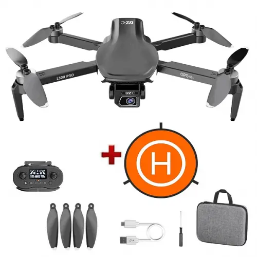 Квадрокоптер LYZRC L500 Pro Black - дрон з 4K і HD камерами, FPV, GPS, БК мотори, до 1200м, 25 хвилин в кейсі + злітний майданчик