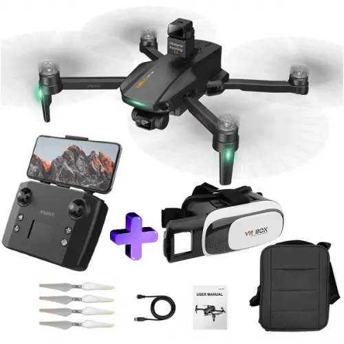 Квадрокоптер XMRC M10 Ultra - дрон з 4K і HD камерами, GPS, БК мотори, уникнення перешкод, до 5000м, 30хв в сумці + VR окуляри