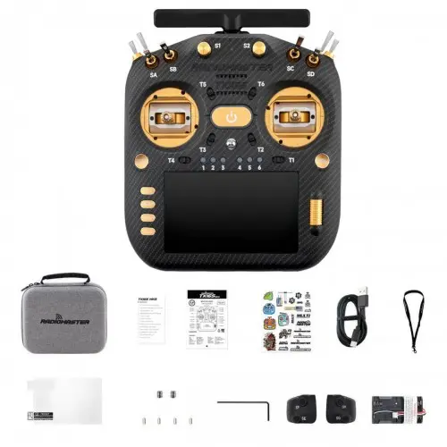 Пульт дистанционного управления RadioMaster TX16S MK3 MAX Gold ELRS Gemini 2.4 ГГц / 900 МГц с сенсорным IPS дисплеем 5″ и Hall-гимбалами AG02